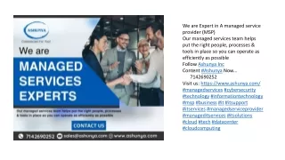 Ashunya Corp is a Best Managed IT Services in Orange CA