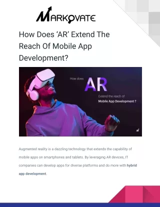 How Does ‘AR’ Extend The Reach Of Mobile App Development?