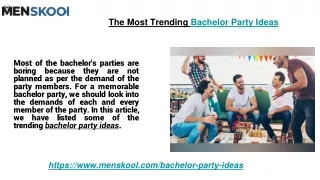 the most trending bachelor party ideas