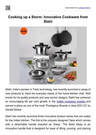 Cooking up a Storm- Innovative Cookware from Stahl