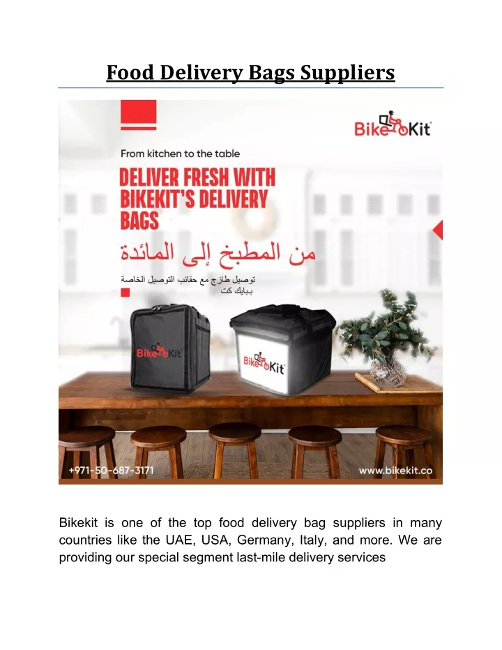 food delivery bags suppliers