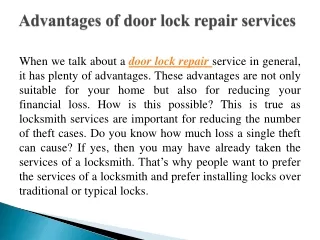 Door lock repair