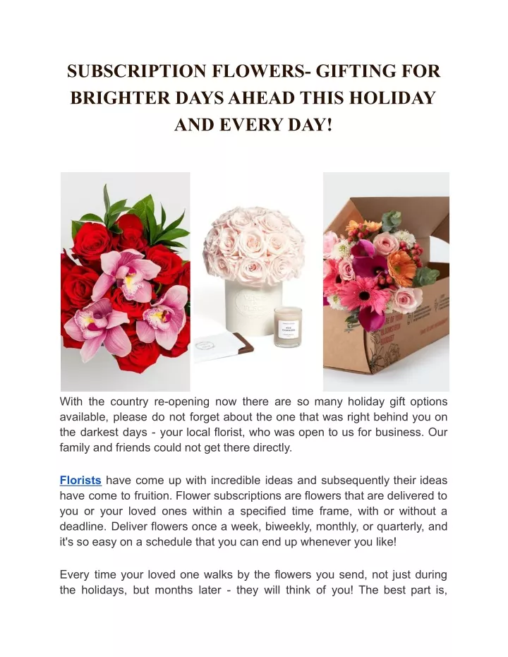 subscription flowers gifting for brighter days