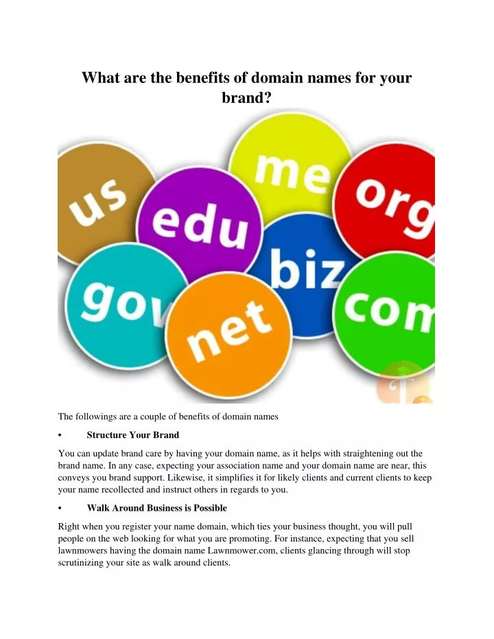 what are the benefits of domain names for your