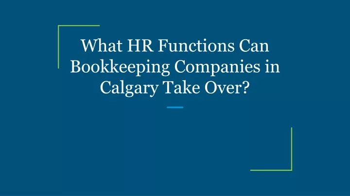 what hr functions can bookkeeping companies in calgary take over