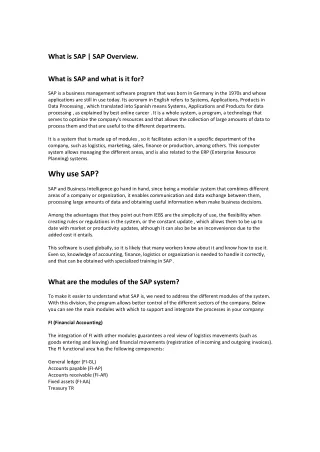 what is sap sap overview