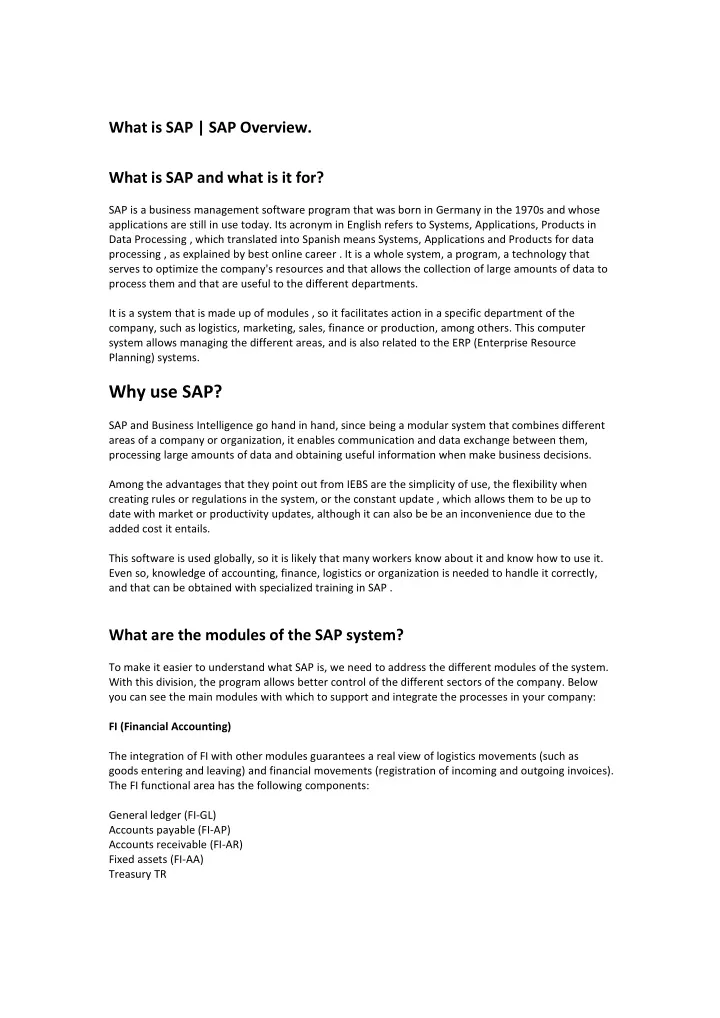 Ppt sap online training sap online courses sap overview