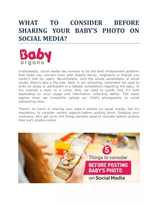 WHAT TO CONSIDER BEFORE SHARING YOUR BABY’S PHOTO ON SOCIAL MEDIA