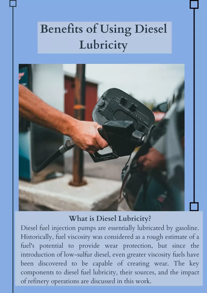 benefits of using diesel lubricity