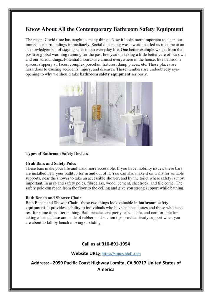 know about all the contemporary bathroom safety