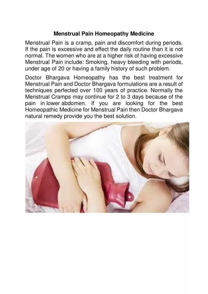 menstrual pain homeopathy medicine menstrual pain