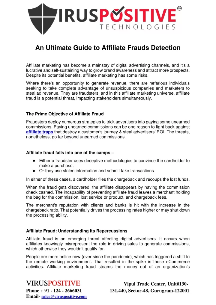 an ultimate guide to affiliate frauds detection