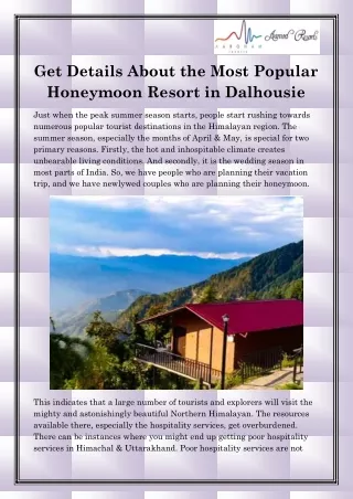 get details about the most popular honeymoon