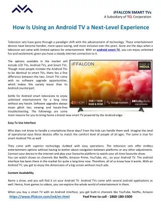 iffalcon smart tvs a subsidiary of tcl corporation