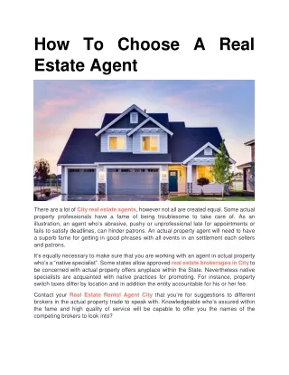 how to choose a real estate agent