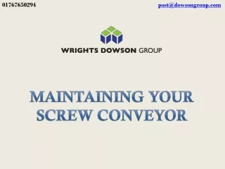 Maintaining Your Screw Conveyor