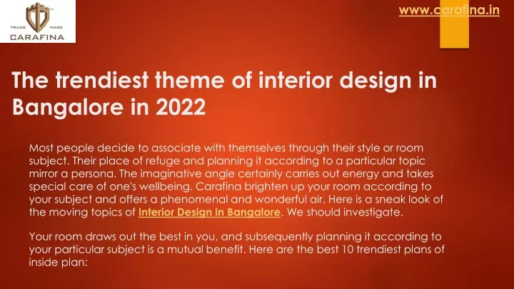 the trendiest theme of interior design in bangalore in 2022