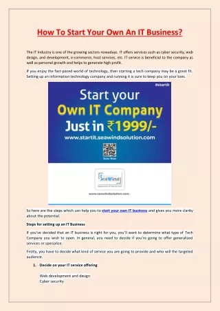 how to start your own an it business