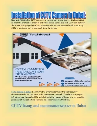 Installing CCTV camera in Dubai