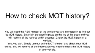 how to check mot history