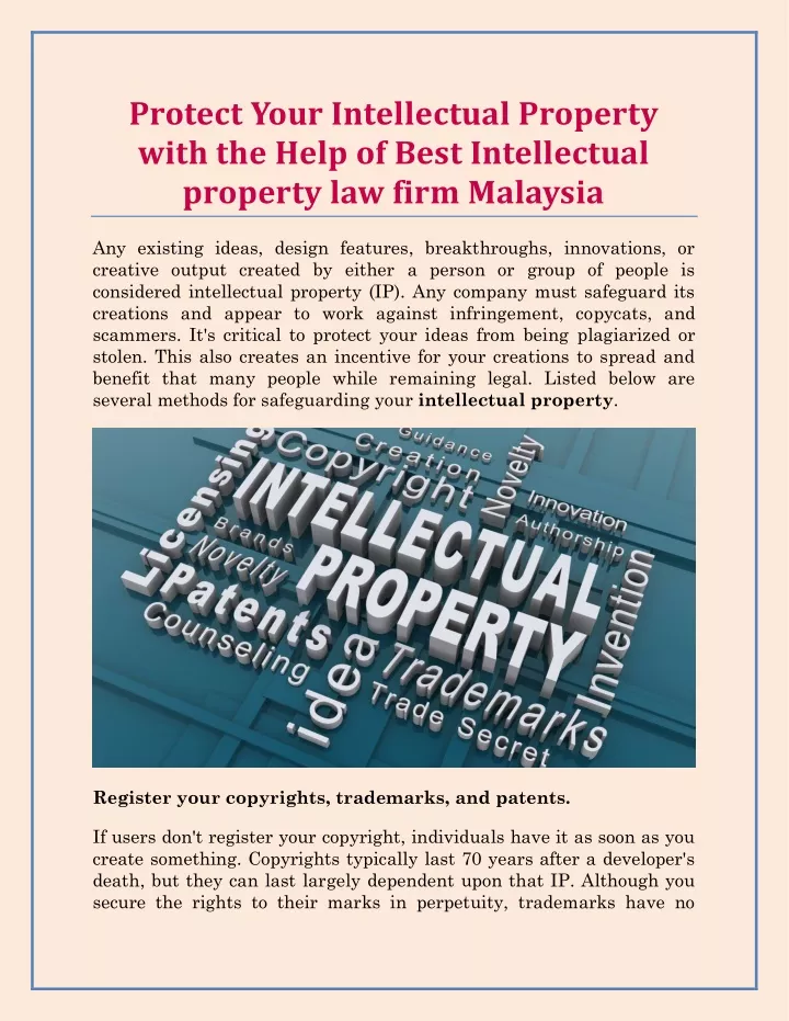 protect your intellectual property with the help