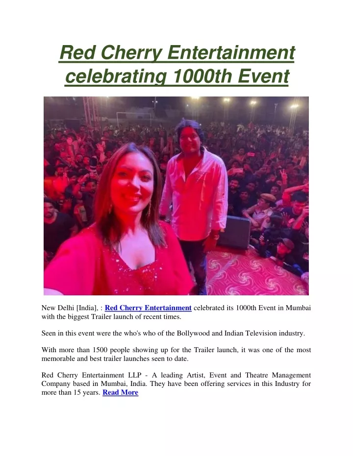 red cherry entertainment celebrating 1000th event