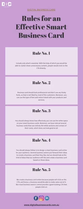 digital business card rules for an effective