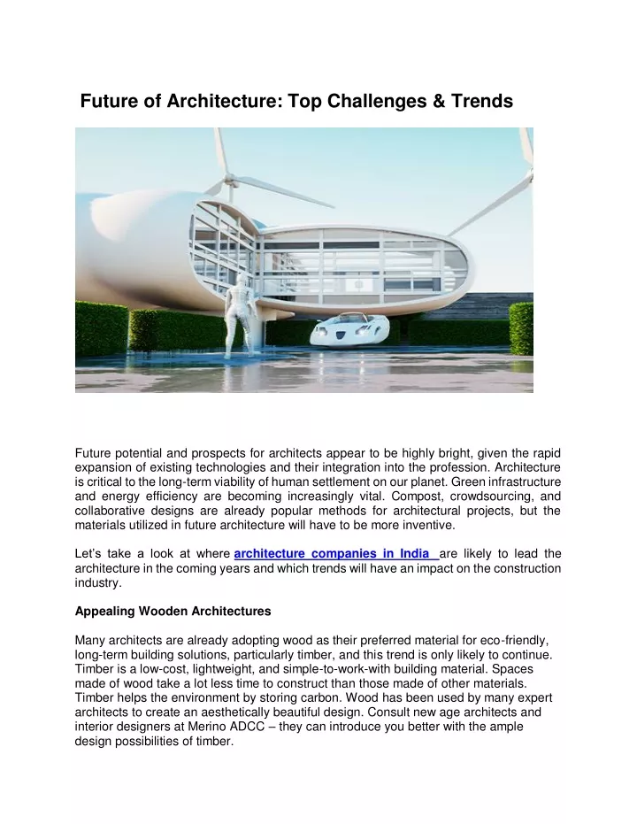 future of architecture top challenges trends