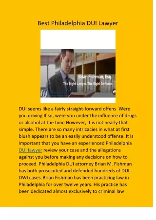 Best Philadelphia DUI Lawyer doc new