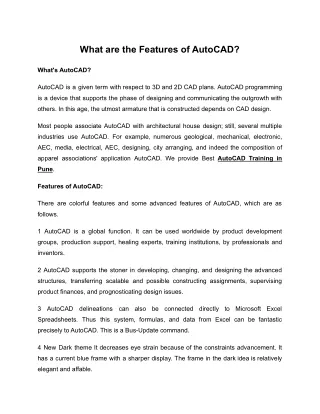 What are the Features of AutoCAD_