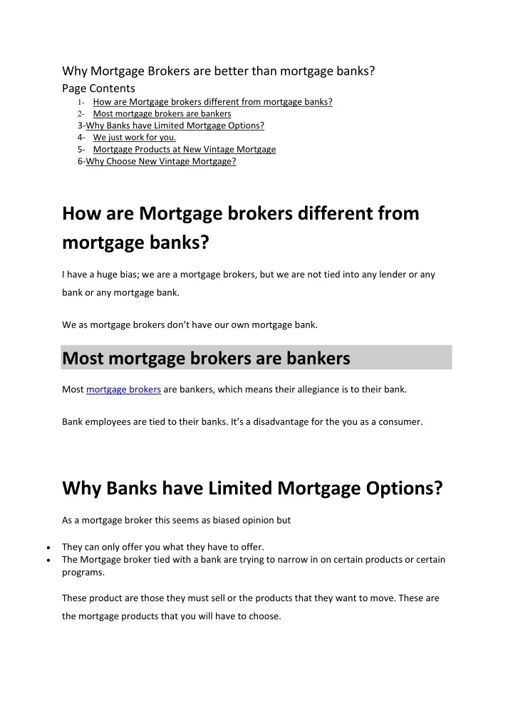 why mortgage brokers are better than mortgage