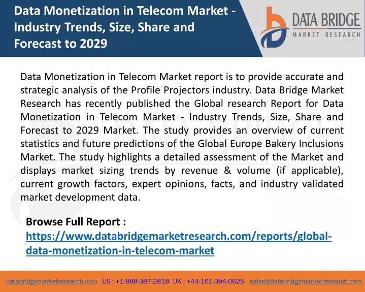 data monetization in telecom market industry
