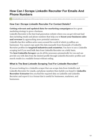how can i scrape linkedin recruiter for emails