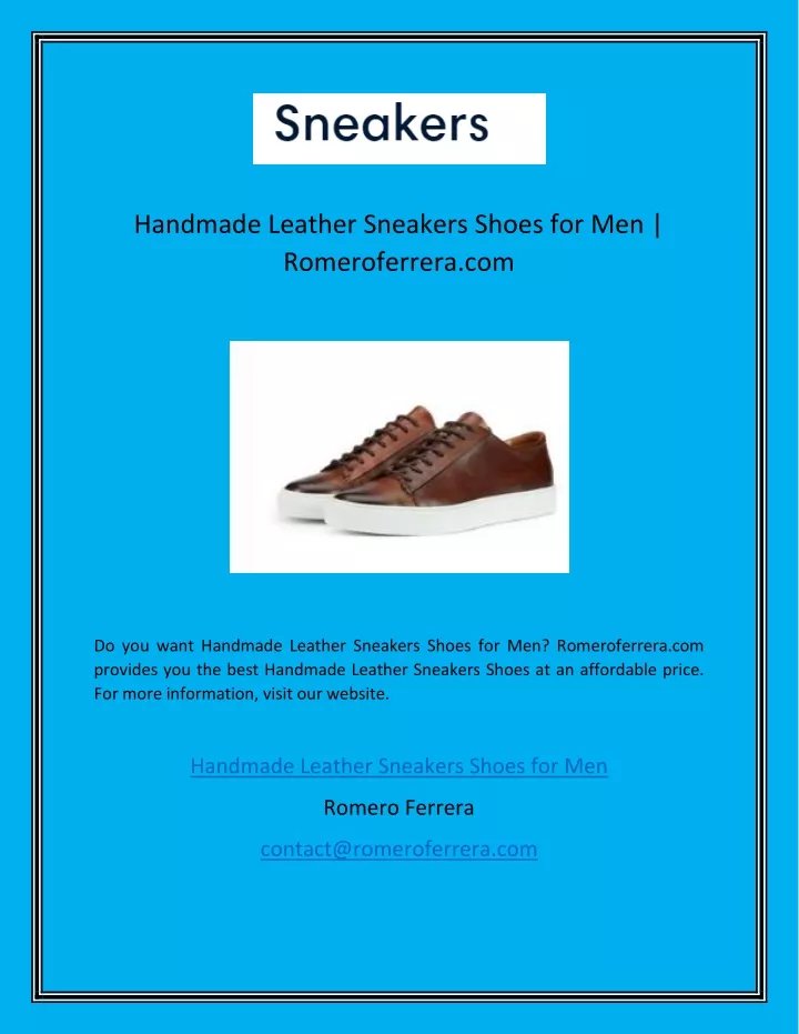 handmade leather sneakers shoes