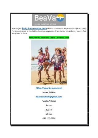 Rocky Point Vacation Deals  Beavao.com