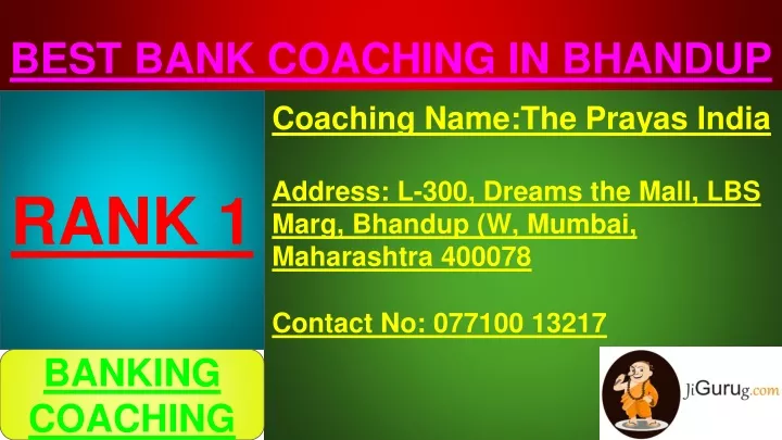 best bank coaching in bhandup