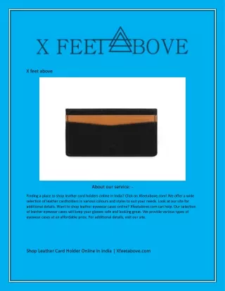 Shop Leather Card Holder Online In India  Xfeetabove