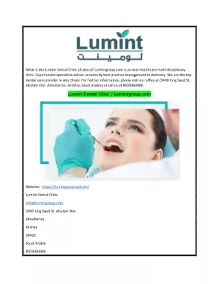 Lumint Dental Clinic | Lumintgroup.com