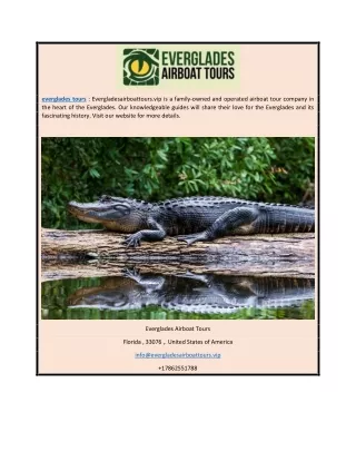 Everglades Tours | Evergladesairboattours.vip