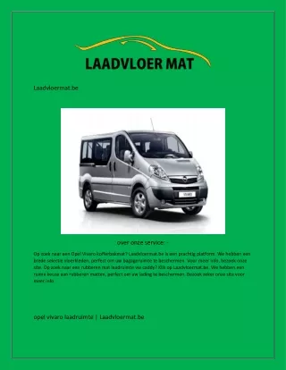 opel vivaro laadruimte  Laadvloermat.be