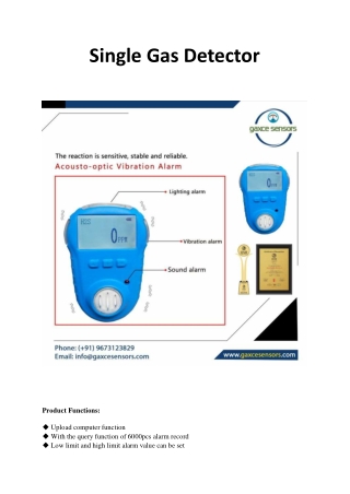 single gas detector