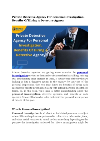 Private Detective Agency for Personal Investigation, Benefits of Hiring a Detective Agency-converted
