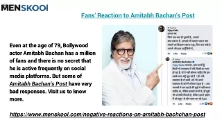 fans reaction to amitabh bachan s post