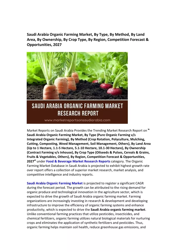 saudi arabia organic farming market by type