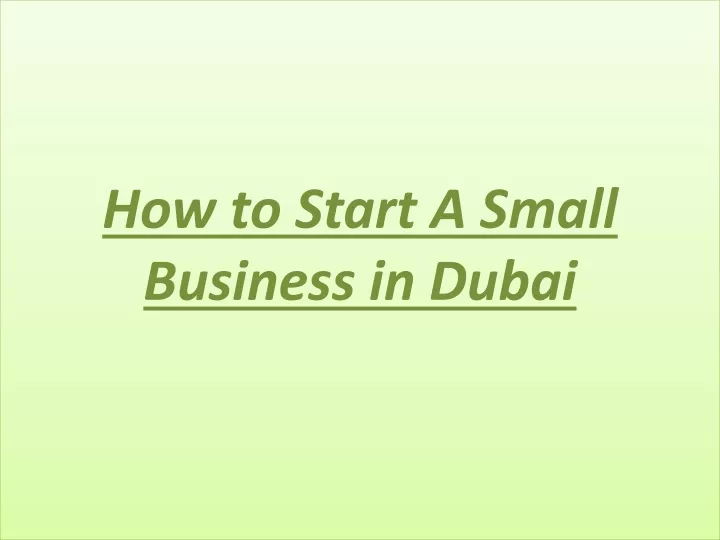 how to start a small business in dubai
