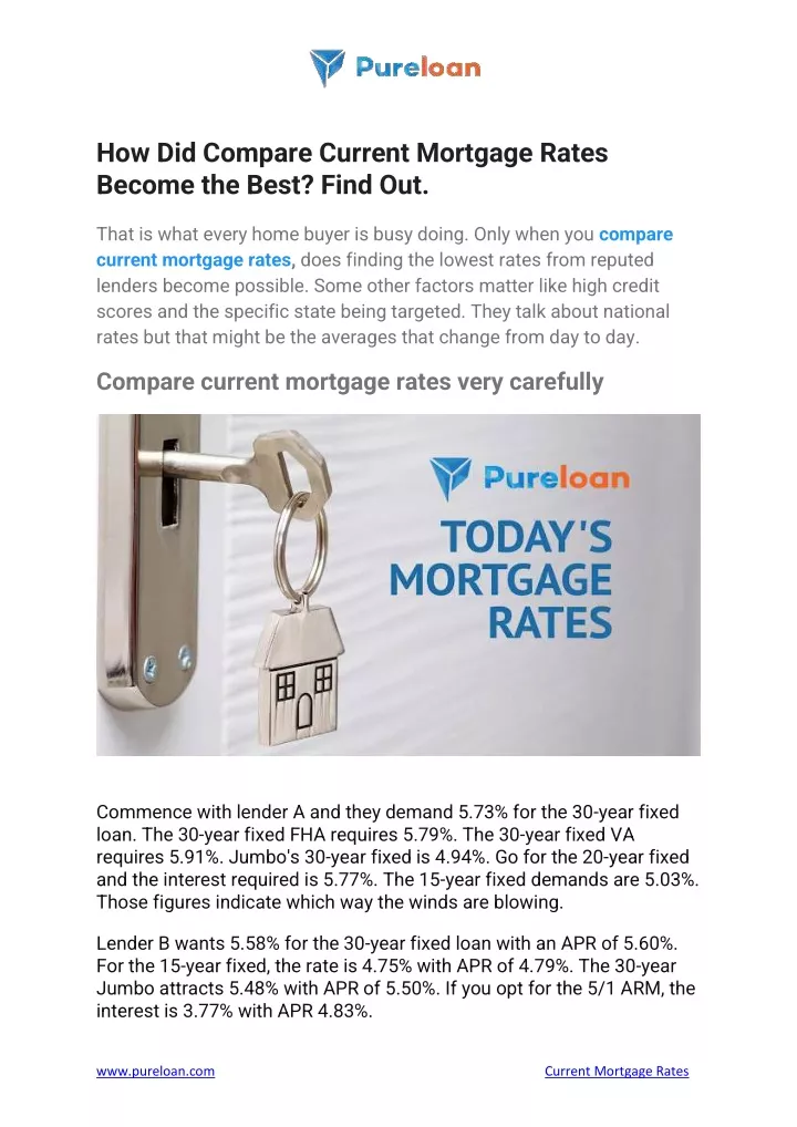 how did compare current mortgage rates become