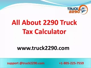 All about 2290 Truck Tax Calculator