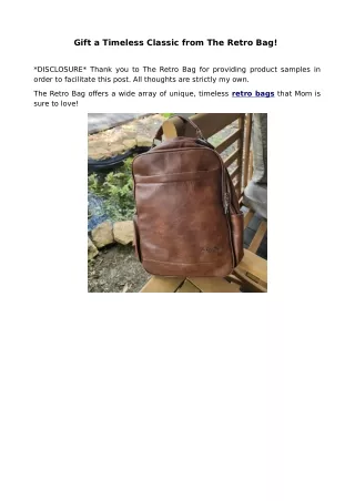 gift a timeless classic from the retro bag