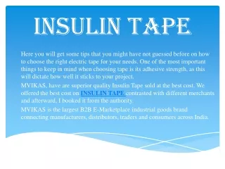 Insulin Tape
