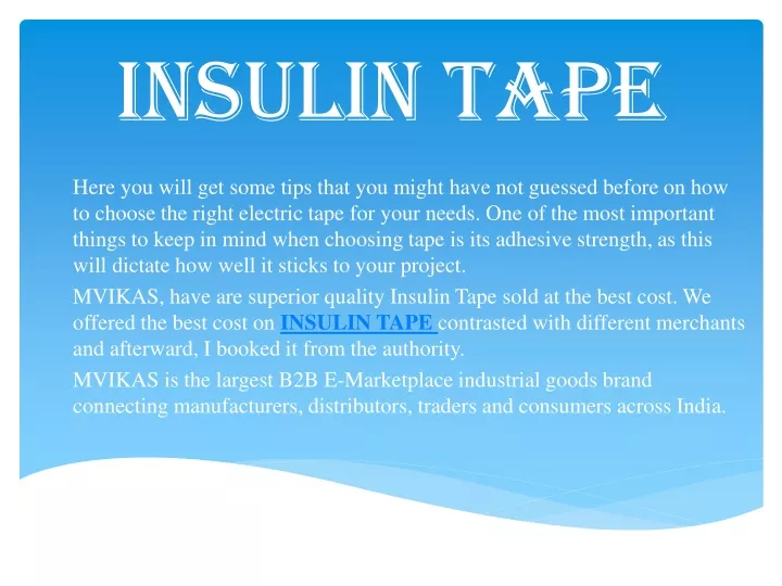 insulin tape